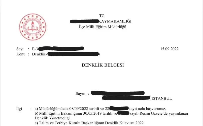 Denklik Belgesi 2026: Как признать аттестат в Турции