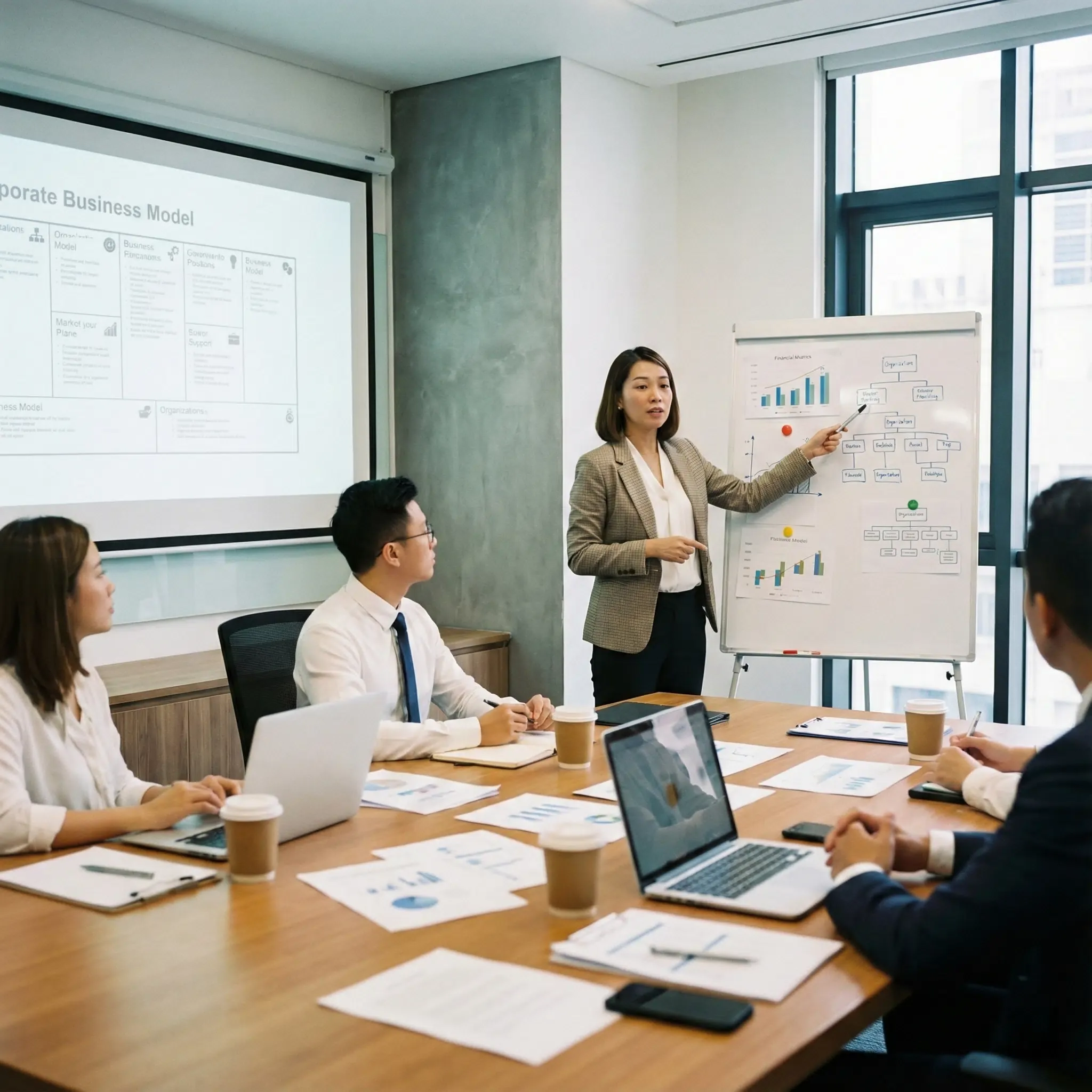 İşletme fakültesi öğrencileri grup projesinde çalışıyor