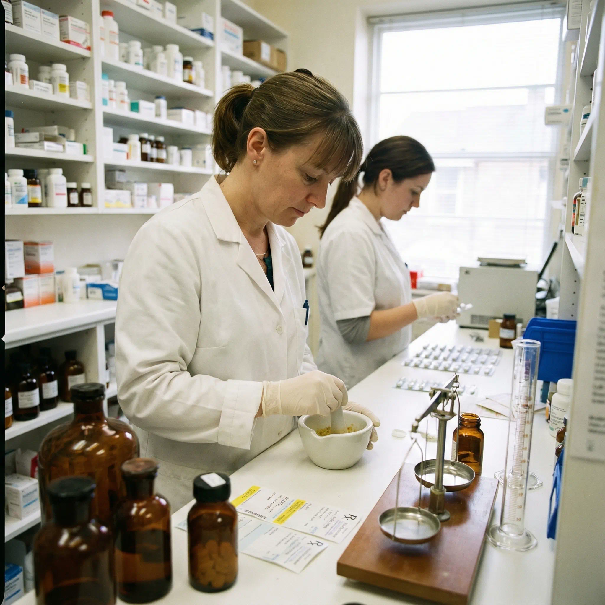 Студенты-фармацевты в лаборатории