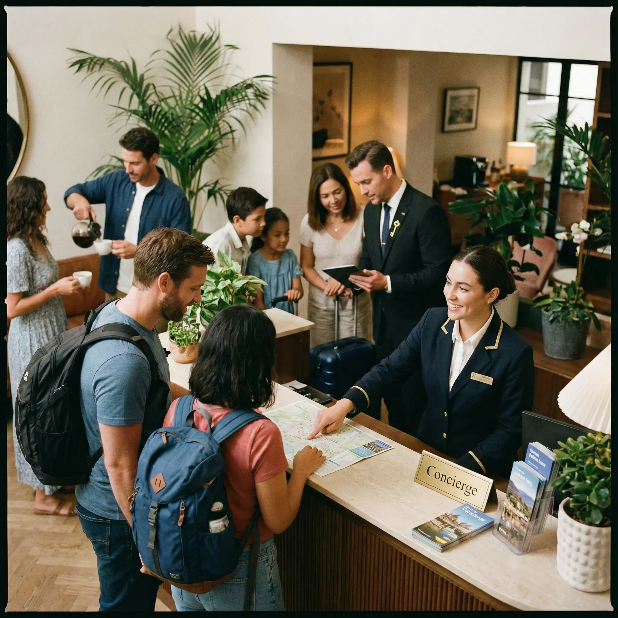 Hotel management students practicing in a five-star hotel