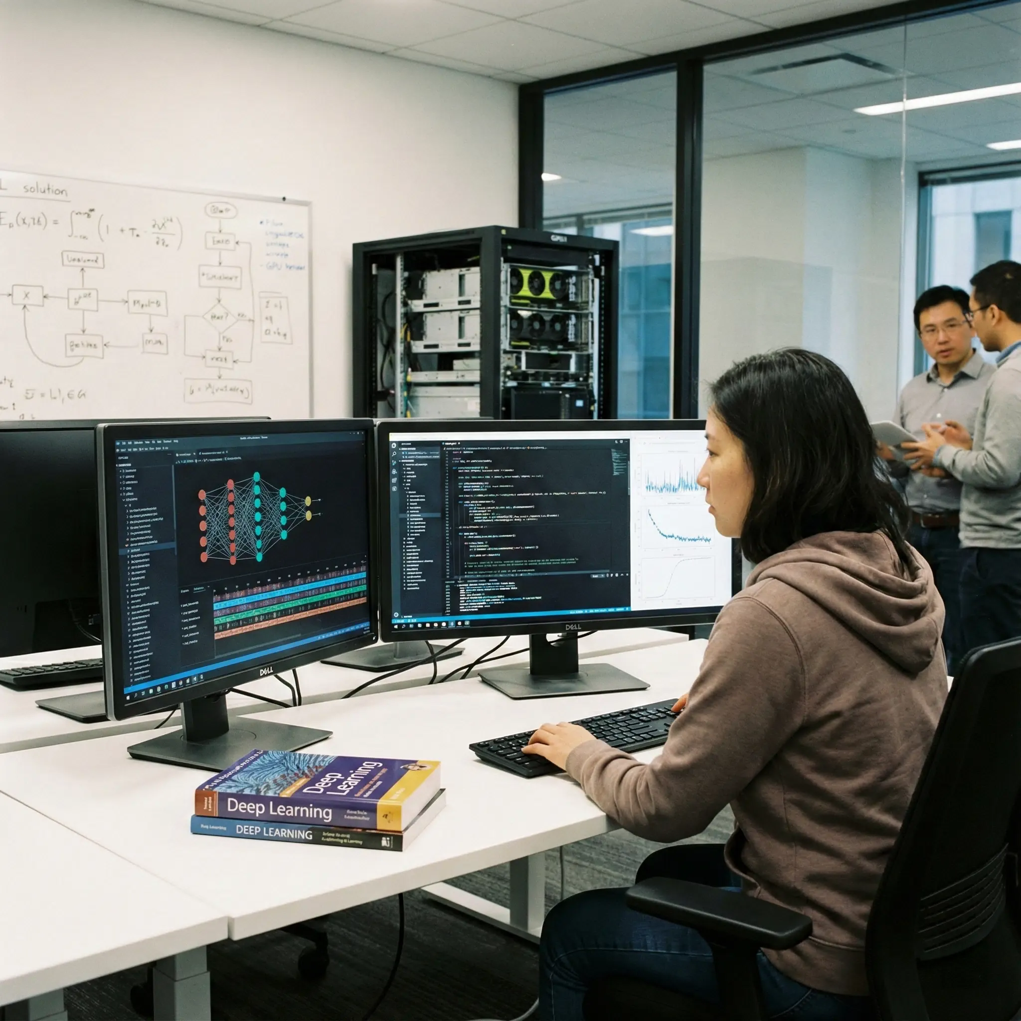 Студенты работают над проектом машинного обучения